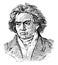 Ludwig van Beethoven, vintage illustration