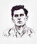 Ludwig Wittgenstein sketch style vector portrait