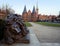 LUEBECK, GERMANY - FEBRUARY 12, 2017: Holstentor and lion from b