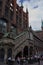 Luebeck, Germany - July 20, 2021 - The dark bricks of the Town Hall make a striking contrast to the traditional red-brick