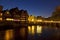 Lueneburg historic harbour at night