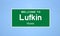Lufkin, Texas city limit sign. Town sign from the USA.