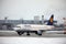 Lufthansa Airbus A320-200 Deggendorf plane landed in Munich Airport in winter