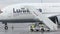 Lufthansa Airbus A380 airplane stair car