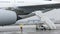 Lufthansa Airbus A380 airplane stair car