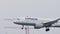 Lufthansa Airbus landing on Munich Airport, MUC, snow