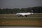 Lufthansa airplane taxiway in Frankfurt Airport, FRA, Germany