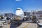 Lufthansa Boeing 747 ready for boarding at the Los Angeles international airport