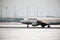 Lufthansa plane landed in Munich Airport in winter