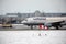 Lufthansa plane landed in Munich Airport in winter