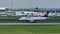 Lufthansa plane landing in Munich Airport, MUC. Plane spotters watching