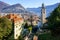 Lugano cityscape with Cathedral, Lake and the mountains, Switzerland