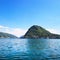 Lugano lake and mountains landscape. Ticino, Swiss, Europe.