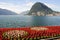 Lugano, Switzerland - View of the gulf from the botanical garden