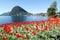 Lugano, Switzerland - View of the gulf from the botanical garden