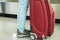 Luggage in airport conveyor belt