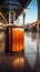 A luggage bag against a blurred airport background, symbolizing the journey ahead