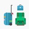 Luggage bag and backpack illustration
