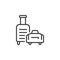 Luggage, baggage line icon