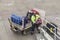 Luggage being loaded to the airplane