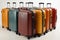 Luggage collection Set of suitcases displayed on a pristine white surface