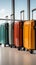 Luggage collection Set of suitcases displayed on a pristine white surface