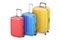 Luggage, colored suitcases. 3D rendering