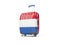 Luggage with flag of netherlands. Suitcase isolated on white