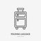 Luggage flat line icon. Wheeled suitcase sign. Thin linear logo for airport baggage rules