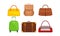 Luggage and Hand Carried Bags Vector Set. Baggage for Journey Collection