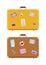 Luggage Journey Time to Travel Icons Set Vector