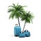 Luggage and palms.