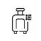 Luggage and qr code. Automated baggage tracking. Pixel perfect, editable stroke