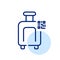 Luggage and qr code. Automated baggage tracking. Pixel perfect icon