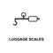 luggage scales icon. Element of measuring instruments icon with name for mobile concept and web apps. Thin line luggage scales ico