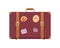 Luggage with Stickers of Landmarks Set Vector