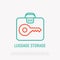 Luggage storage thin line icon