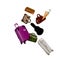 luggage, of suitcases, bags, basket, guitar case, umbrella, on a white background