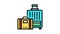 luggage for summer travel vacation color icon animation