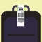 luggage tag label on suitcase with dallas united states country code and barcode