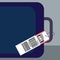 Luggage tag label on suitcase with netherlands amsterdam, country code and barcode. vector illustration