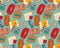 Luggage things boxes suitcase cargo color seamless pattern.