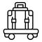 Luggage trolley icon outline vector. Hotel suitcase