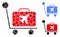 Luggage Trolley Mosaic Icon of Round Dots