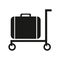 Luggage trolley solid icon. Baggage on a tray vector illustration isolated on white.