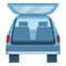 Luggage trunk car icon, cartoon style