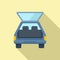 Luggage trunk icon flat vector. Car door