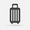 Luggage vector icon, baggage trolley sign, suitcase travel concept. Flat design illustration isolated on white background