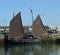 Luggers in sail at Newlyn Harbour Cornwall, England