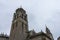 Lugo cathedral church with tower on cloudy day